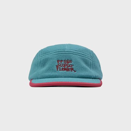Boné 5 Panel Sunset Flowers Veludo Azul