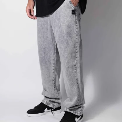Calça Jeans Balão Estonada Good Times Cinza