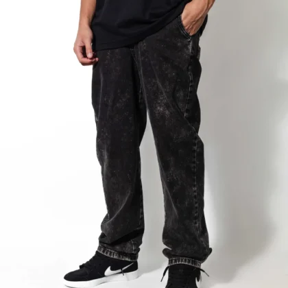 Calça Jeans Balão Estonada Preta Premium Good Times