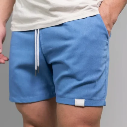 Short linho Azul