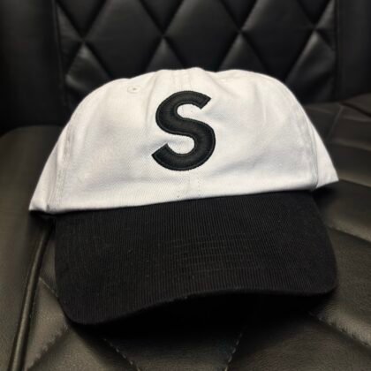 Boné Supreme 2-tone S Logo 6-panel Branco/Preto