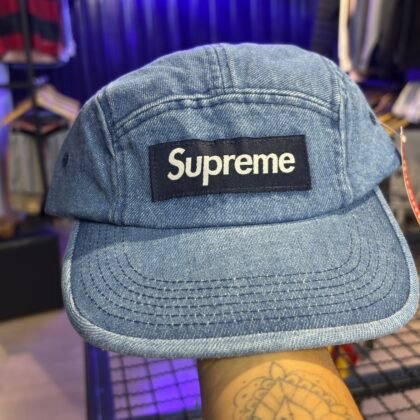 Boné Supreme Denim Camp Blue Jeans