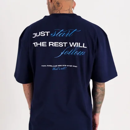 Camiseta Oversized All Tribe Street Follow Azul Marinho