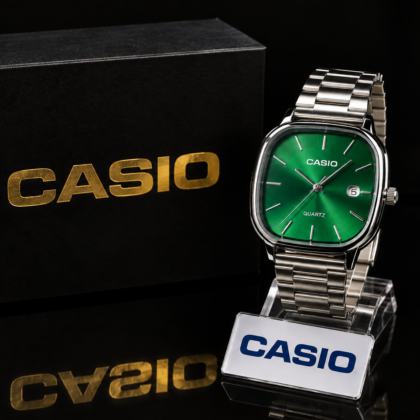 Relógio Casio Europe Prata/Verde