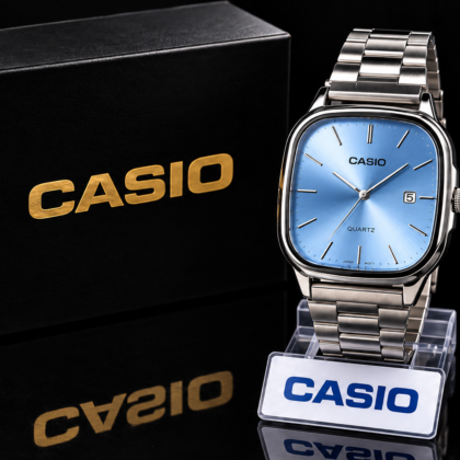 Relógio Casio Europe Prata/Azul bebê